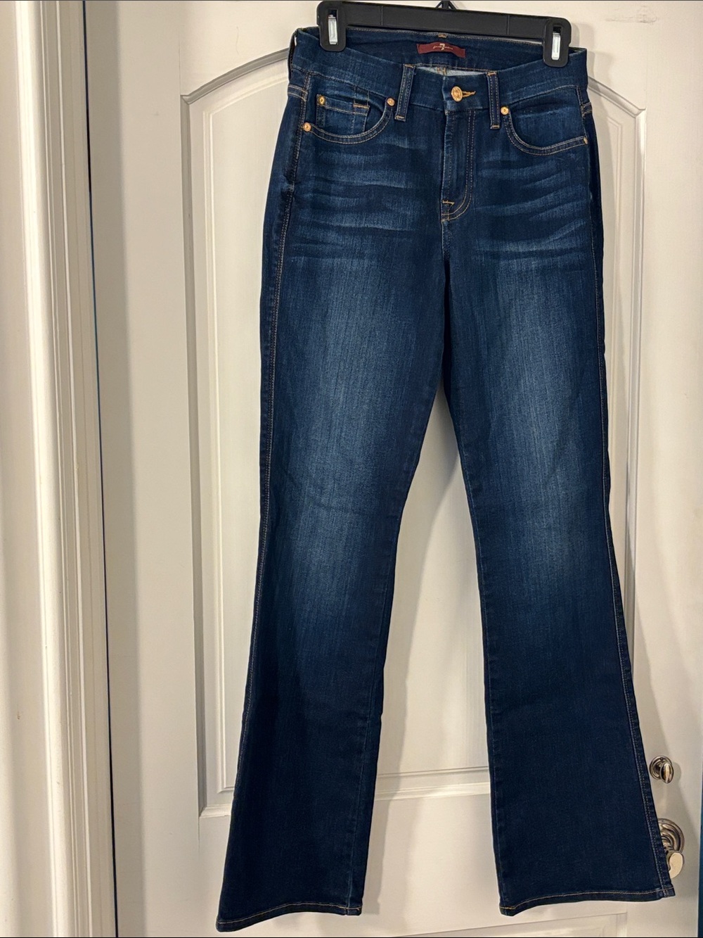 7 for all mankind Women's Bootcut Dark Blue Washed Jeans -